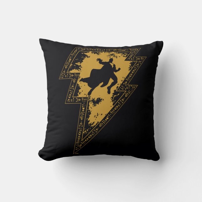 Coussin Black Adam Distressed Lightning Bolt Graphic (Recto)