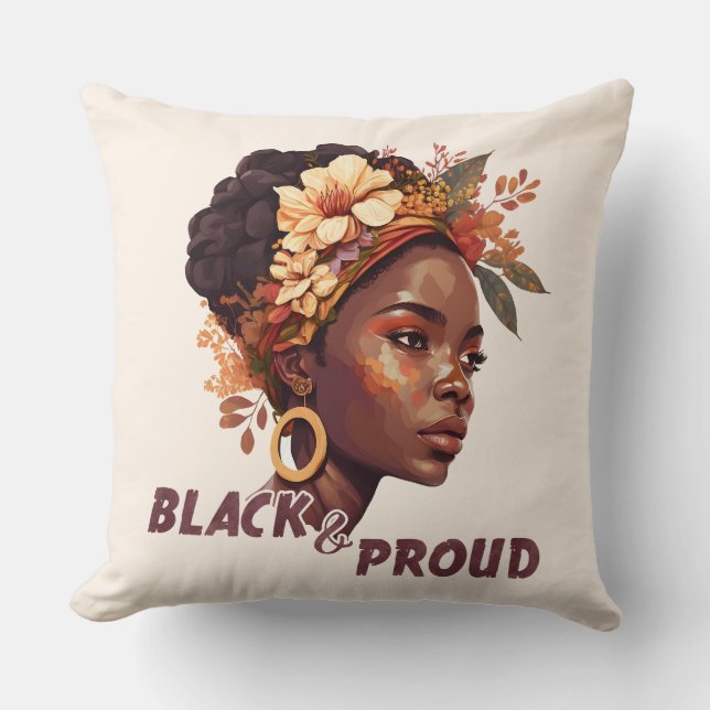 Coussin Black and proud (Recto)
