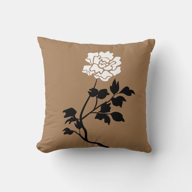 Coussin Black and White Flower (Recto)