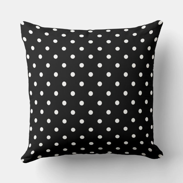 Coussin Black and white polka dot Dog pic (Verso)