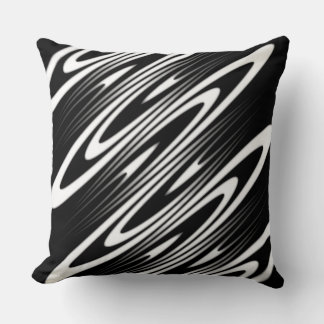 Coussin black and white smooth organic wavy pattern
