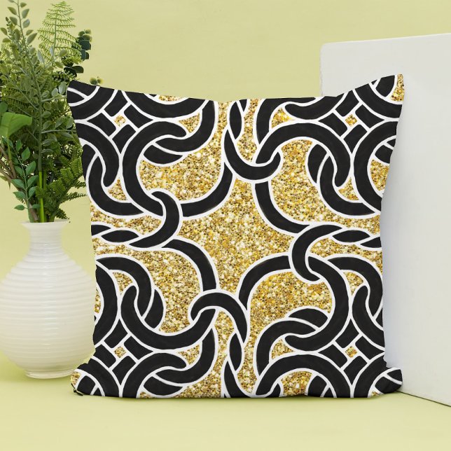 Coussin Black Gold Chic Celtic noeud Motif sans couture (Créateur téléchargé)