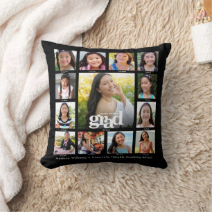 Coussin Black Graduation K-12 Bold Modern Photo Collage