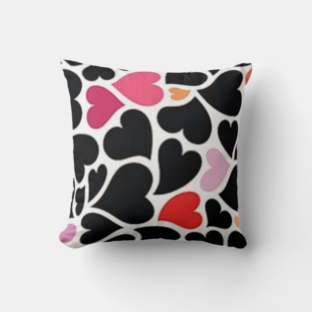 Coussin Black Harts (Recto)