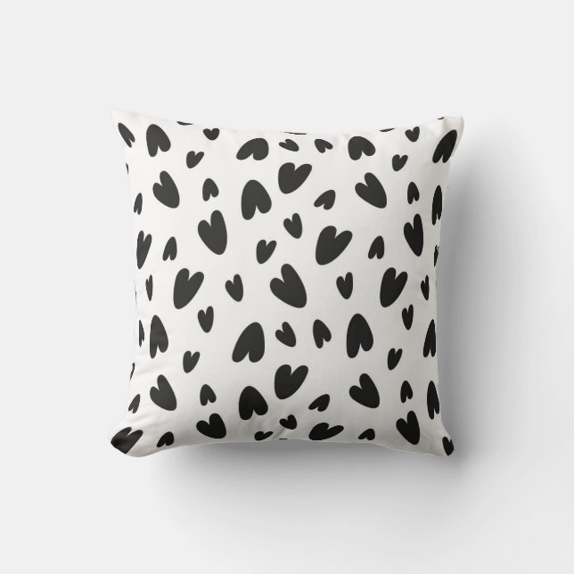 Coussin black hearts pattern (Recto)