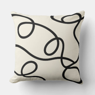Coussin Black Ivory Loop Line Abstract