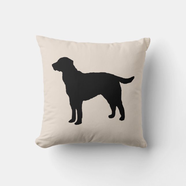 Coussin Black Labrador Silhouette Chien (Recto)