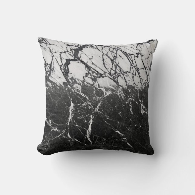 Coussin Black & Marbre blanc Moderne Glam tendance (Recto)