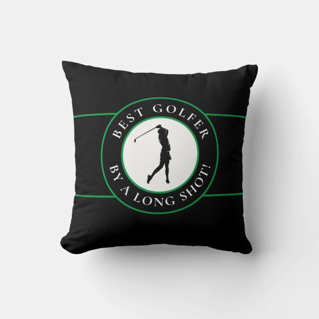 Coussin Black Meilleur Golfeur Par Un Long Tir Pour Son Ve (Recto)