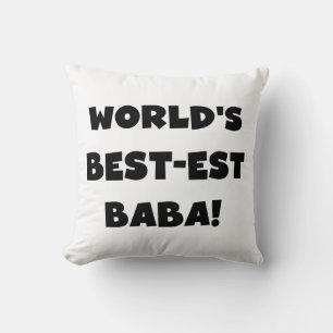 Coussin Black Text Meilleurs T-shirts et cadeaux Baba