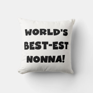 Coussin Black Text Meilleurs T-shirts et cadeaux Nonna