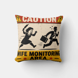 Coussin Blague drôle sur la vie de couple marié