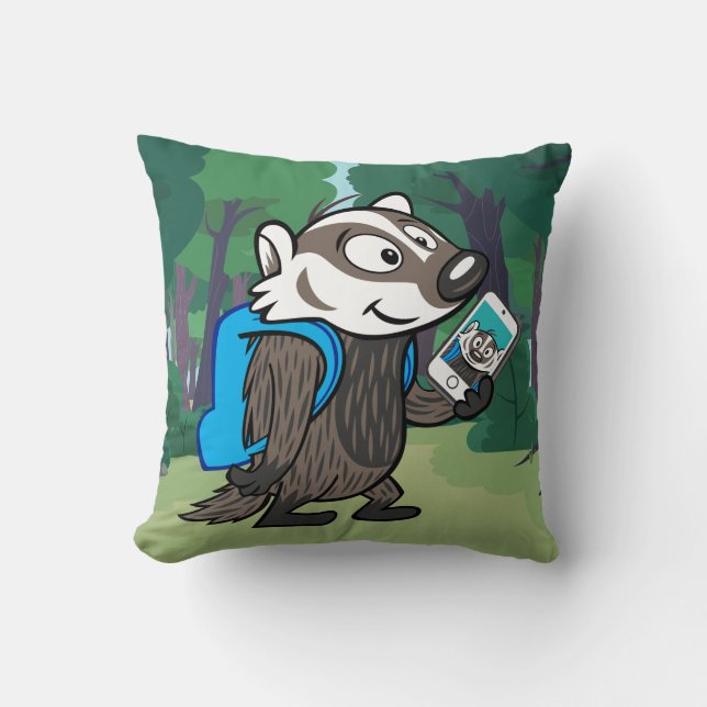 Coussin Blaireau Selfie de boomer du raton laveur | de (Recto)