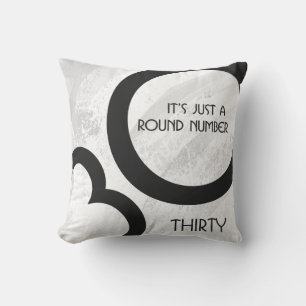Coussin Blanc 30 Décennie Anniversaire