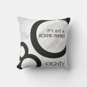 Coussin Blanc 80 Décennie Anniversaire