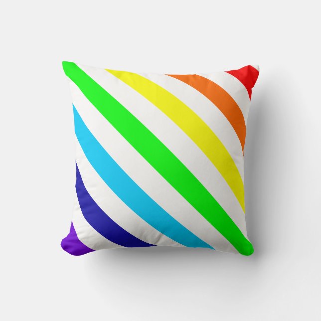 Coussin blanc arc-en-ciel (Recto)
