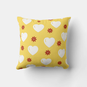 Coussin Blanc Cosy Moderne Romantique Chic Coeur élégant