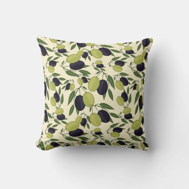 Coussin blanc de feuille de branche de noir de (Recto)