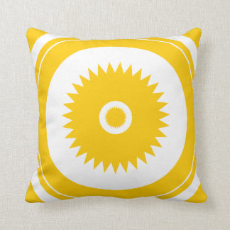 Coussin Blanc de jaune d'étoile de Sun