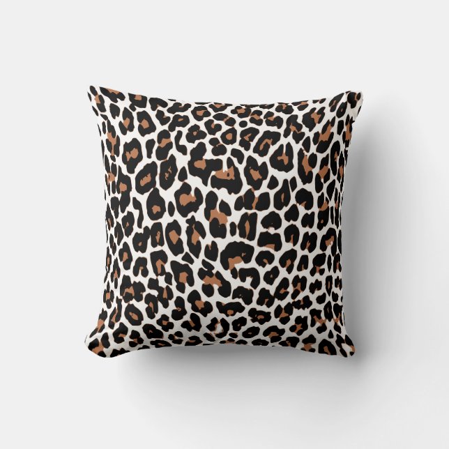 Coussin Blanc de léopard d'Aqua (Recto)