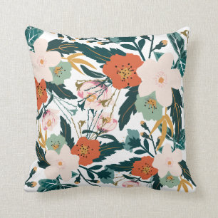 Coussin Blanc Décor-Doux d'art d'ordinateur de bouquet de