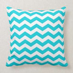 Coussin Blanc et motif de zigzag d'Aqua