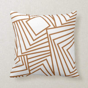 Coussin Blanc géométrique lisse de motif avec l'accent d