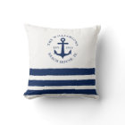 Blanc Marine Bleu Stripes Famille Monogramme Nauti