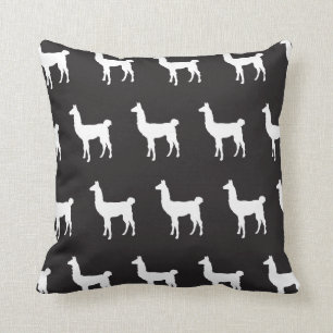 Coussin Blanc noir de lama