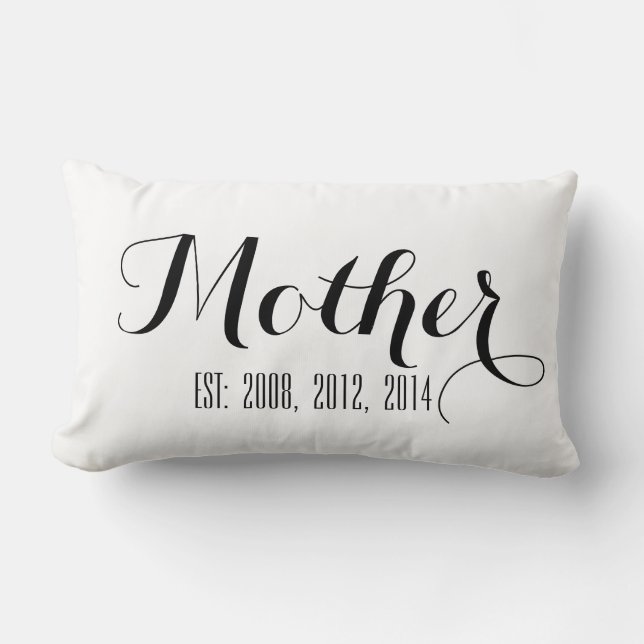 Coussin blanc noir du jour de mère du manuscrit | (Recto)