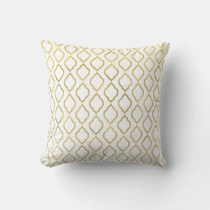 Coussin Blanc & Or Arabian Marocain Glam Thème Indien