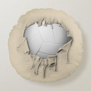 Coussin blanc rond de volley-ball déchiré