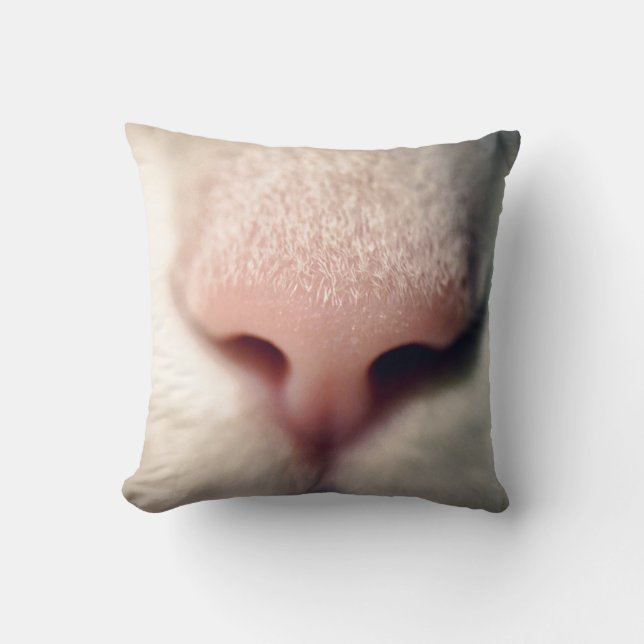 Coussin blanc soyeux Kitty (Recto)