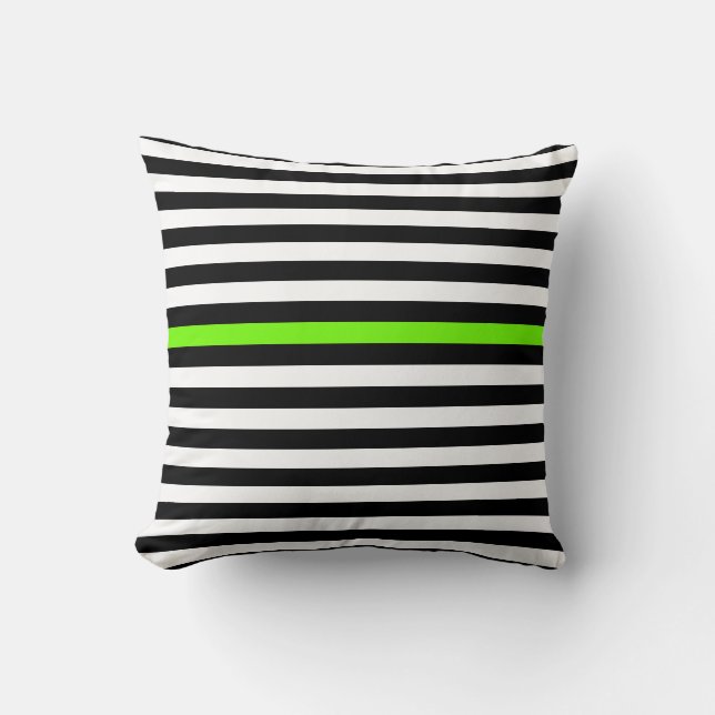 Coussin Blancs noirs et blancs et néons Blancs verts (Recto)