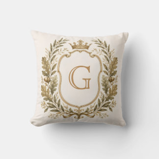 Coussin Blason de monogramme élégant personnalisé
