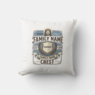 Coussin Blason de nom de famille Jésus Blason de nom de fa