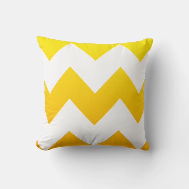 Coussin Blend Jaune Chevron Motif (Recto)