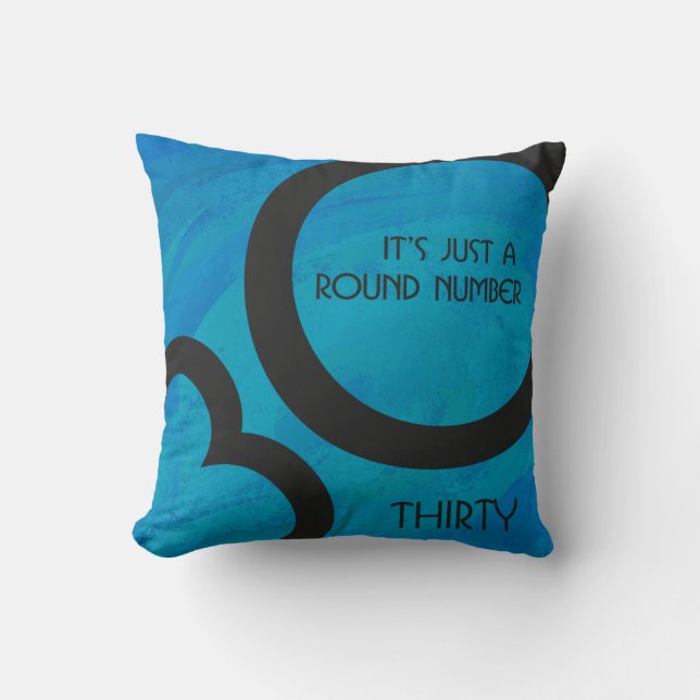 Coussin Bleu 30 Décennie Anniversaire (Recto)