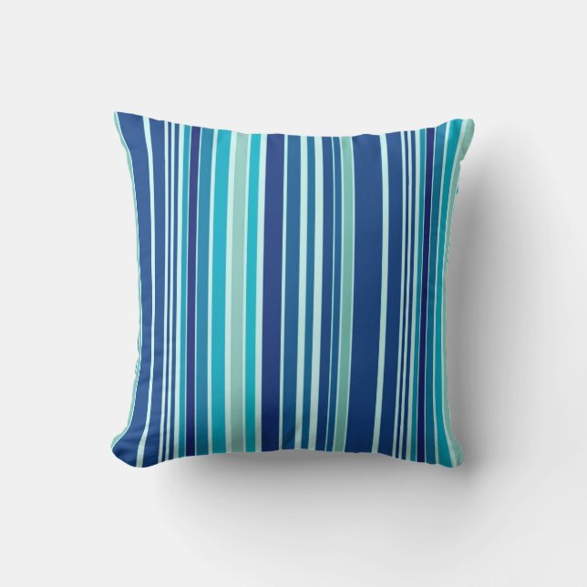 Coussin Bleu abstrait graphisme rayures arrière - plan (Recto)