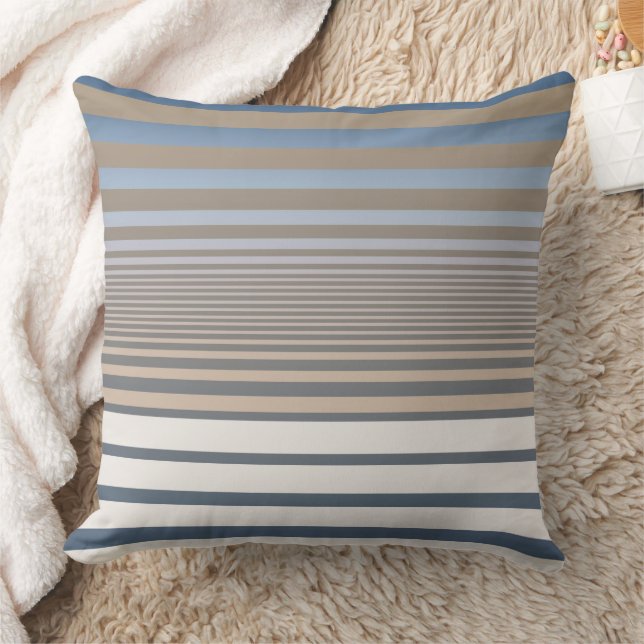 Coussin Bleu apaisant et bandes de dégradé de bronze (Couverture)