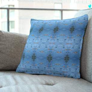 Coussin Bleu Asiatique Oriental littoral d'été lac océan