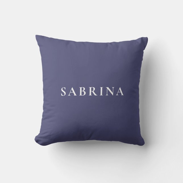Coussin bleu avec nom personnalisé (Recto)