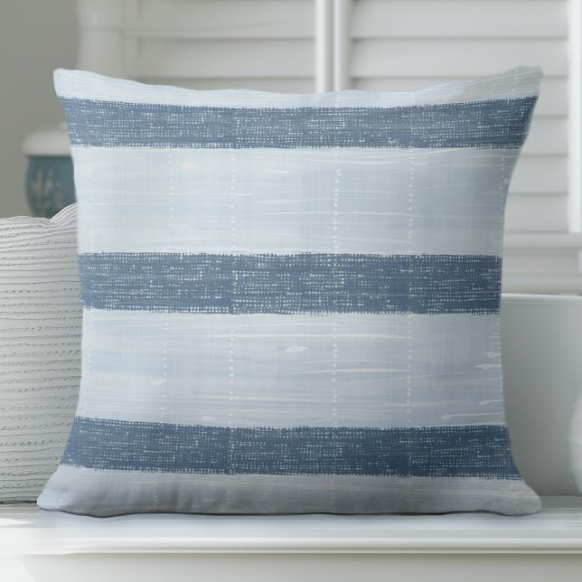Coussin Bleu Barré - Grandes Tailles (Créateur téléchargé)