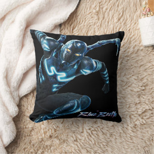 Coussin Bleu Beetle Leaping Caractère Art