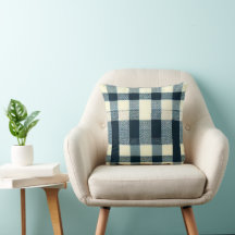 Bleu Blanc Noir Buffle Plaid Classique Rustique