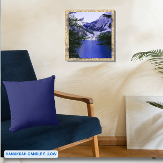 Coussin Bleu bleu marine couleur simple