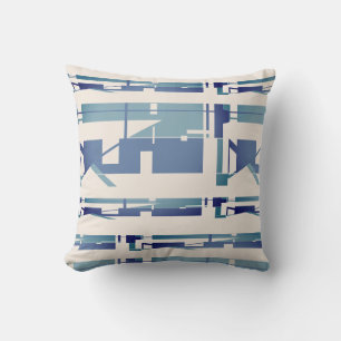 Coussin Bleu bleu Turquoise Beige Sud-Ouest Look Mosaïque