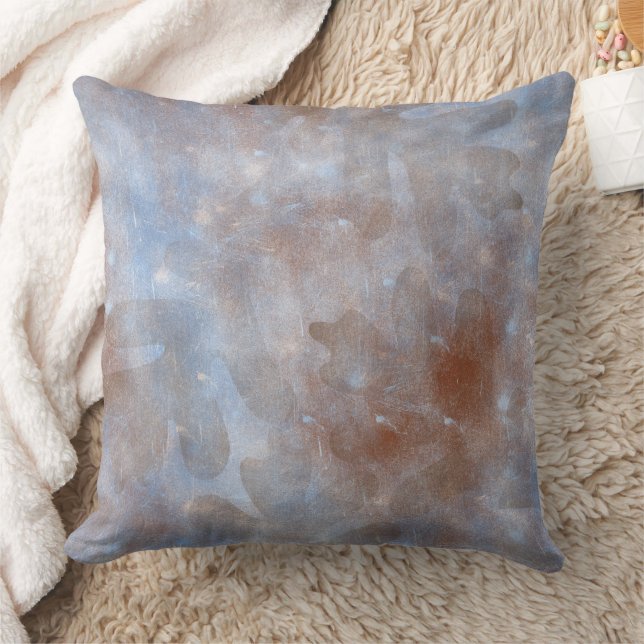 Coussin Bleu Brown Abstrait (Couverture)