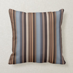 Coussin Bleu Brown Large bande de dégradé Motif moderne