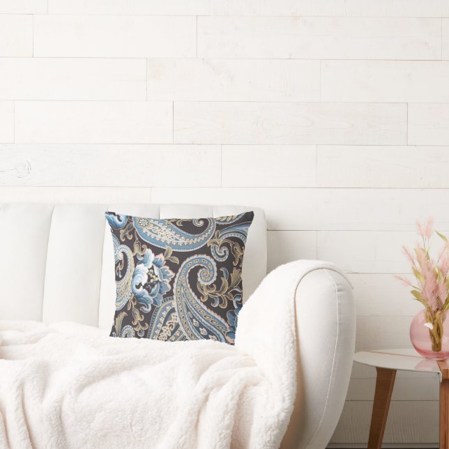 Coussin Bleu Brown Vintage Paisley Light (Canapé)